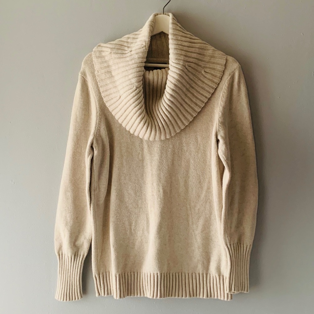 Nautica Cream Cowl Neck Sweater